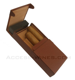 �tuis de poche CREDO en cuir pour 3 cigares robusto