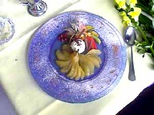 poire poch�e au vin de pouilly