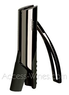 SCREWPULL -lever model roll-, Tire-bouchon professionnel LM400, Aspect nickel noir avec un coupe capsule noir et livr&eacute; dans un coffret cadeau luxueux