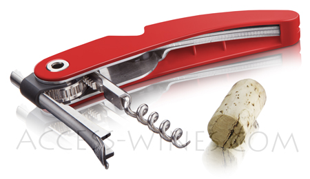 Tire-bouchon SINGLE PULL � cr�maill�re Rouge