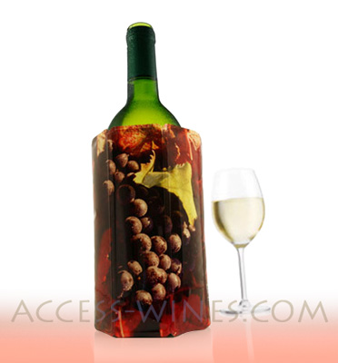 VACUVIN - manchons rapid-ice pour bouteilles de vin, d�cor grappe de raisins ou vignoble